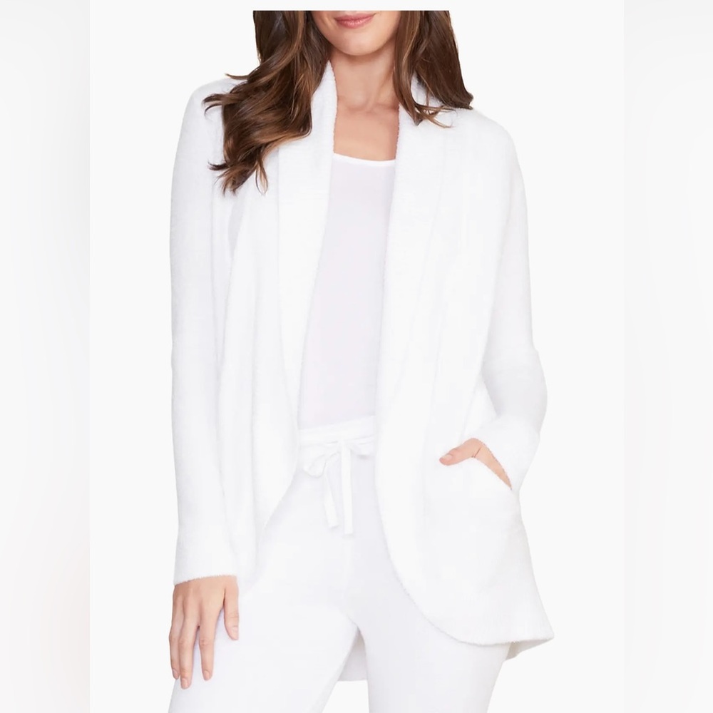 BAREFOOT DREAMS CozyChic Lite® Circle Cardi, White, XS